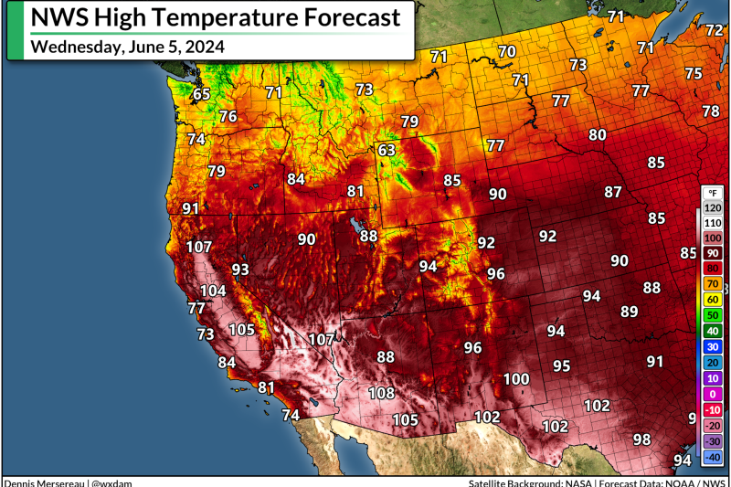 Extreme heat builds across the western U.S. this week