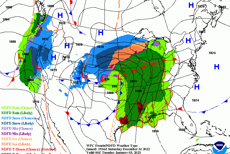 New Year’s Winter Storm Threatens Blowing Snow, Severe Storms, Significant Warmth