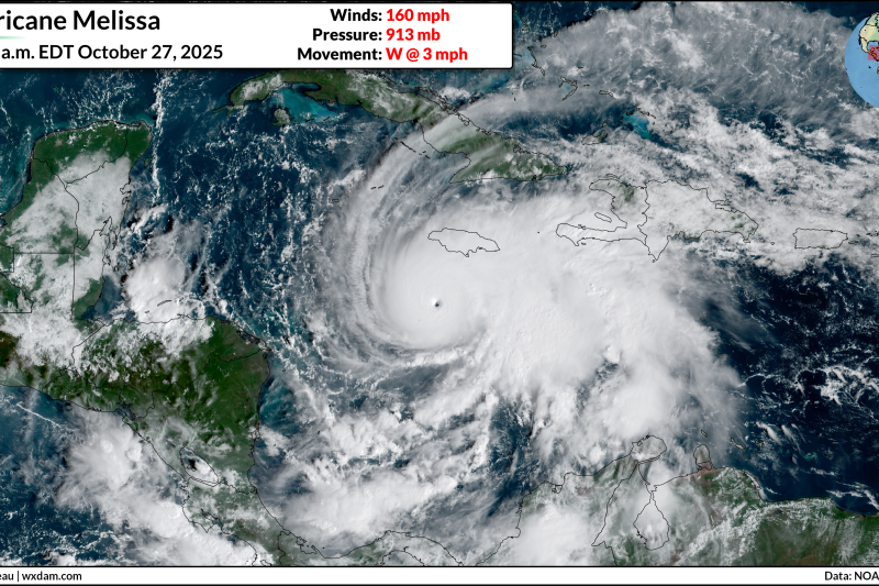 Hurricane Melissa reaches Category 5 intensity, setting new records