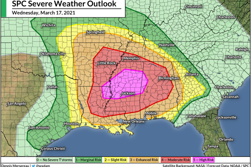 A Rare “High Risk” Severe Weather Outbreak Is Expected In The Southeast On Wednesday