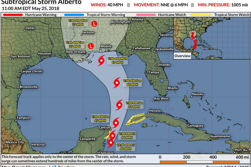 Alberto Will Likely Threaten the Northern Gulf Coast as a Strong Tropical Storm Next Week