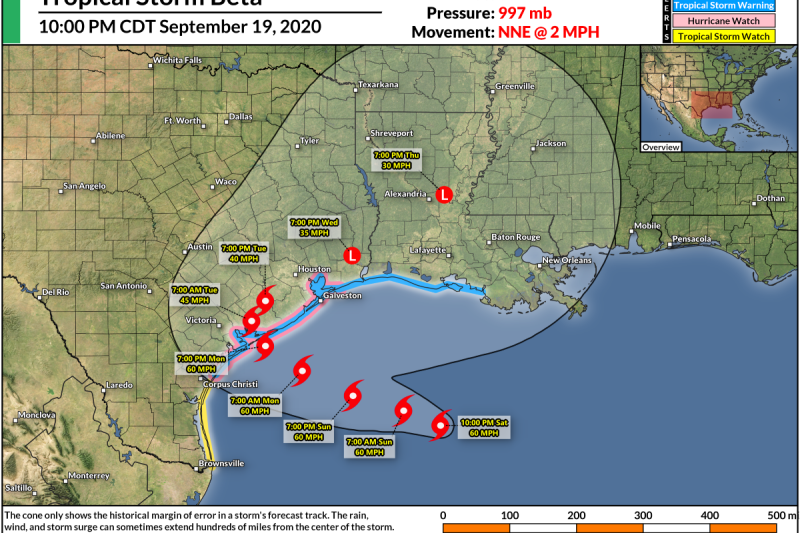 Tropical Storm Beta Could Pose A Major Flash Flood Threat For Texas & Louisiana Next Week