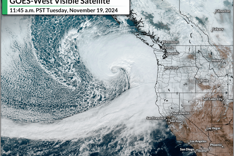 Phenomenal bomb cyclone develops off the Pacific Northwest