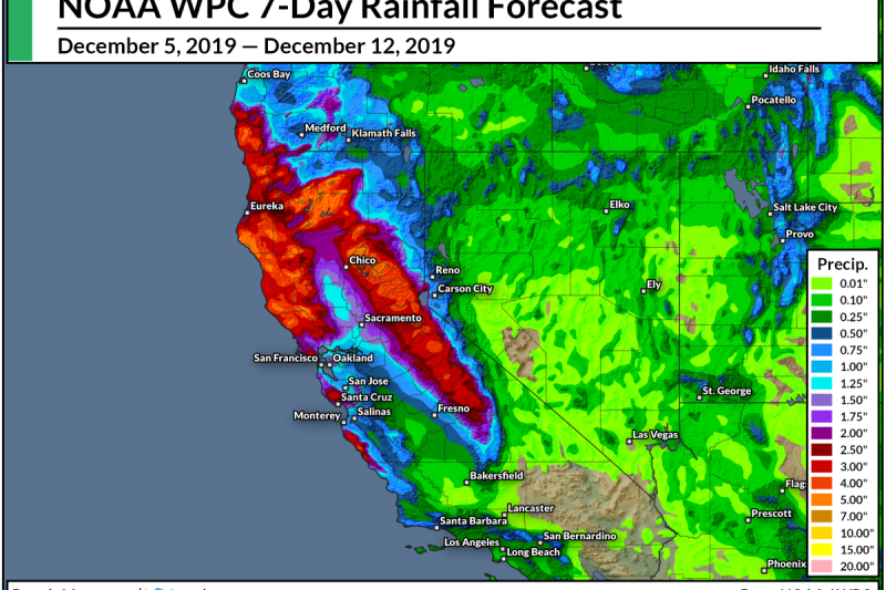 This Weekend Will See Heavy Rain In Northern California, Heavy Snow In The Sierra