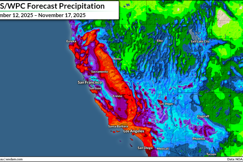 Atmospheric river threatens several inches of rain across California