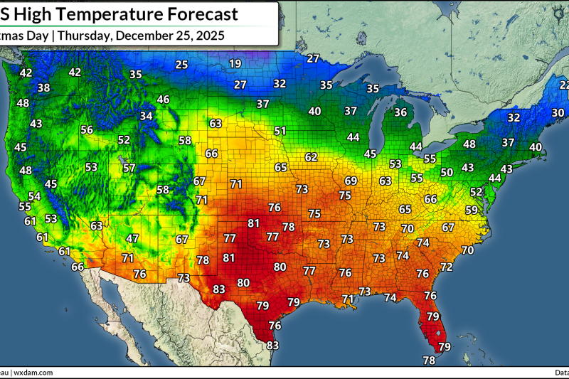 Ho-ho-holy moly, it’s going to be warm across the U.S. on Christmas