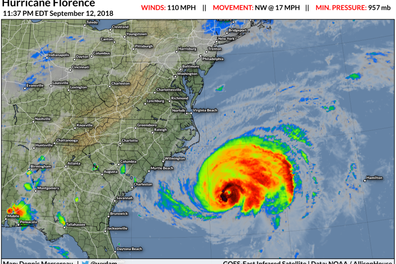 Hurricane Florence Set to Bring Intense Flooding and Storm Surge to Carolinas