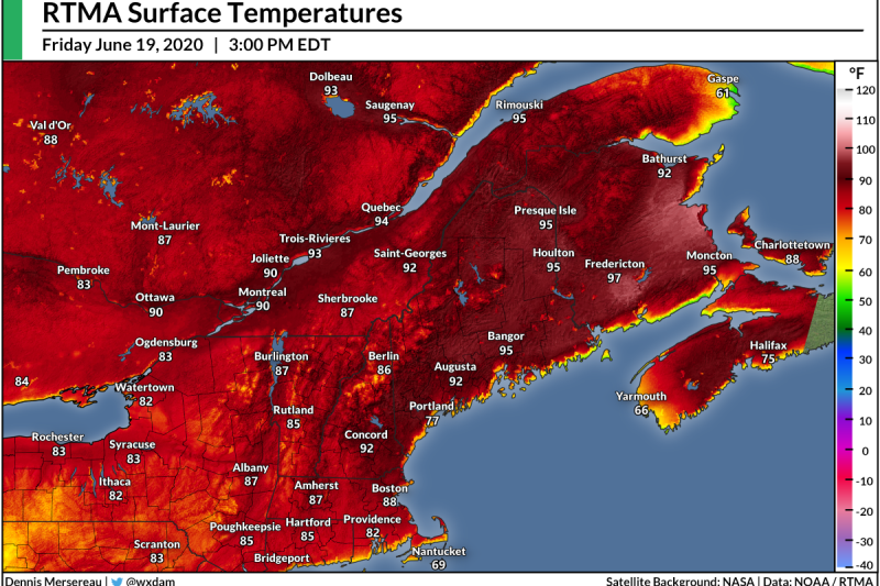 New England And Eastern Canada Will Keep On Sweating Through Midweek