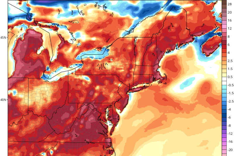 Highs in the 90s to cover most of the East Coast this week, 100°F possible near D.C.