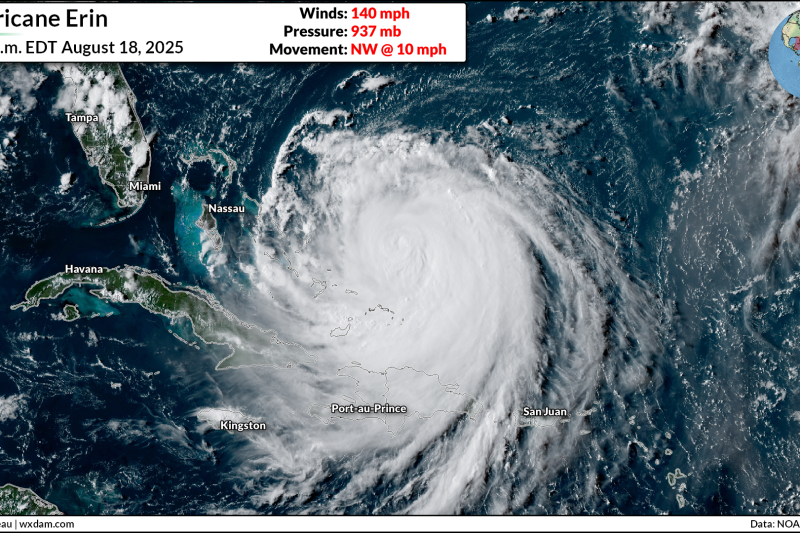 Watches issued for N.C. as powerful Hurricane Erin grows in size