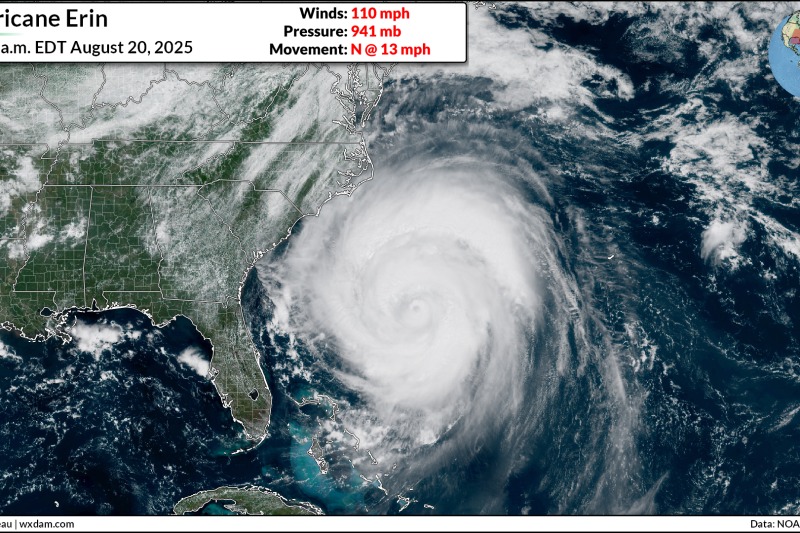 Hurricane Erin remains a large storm and it continues expanding