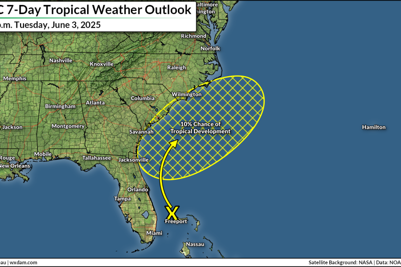 Low chance of Atlantic’s first named storm this week