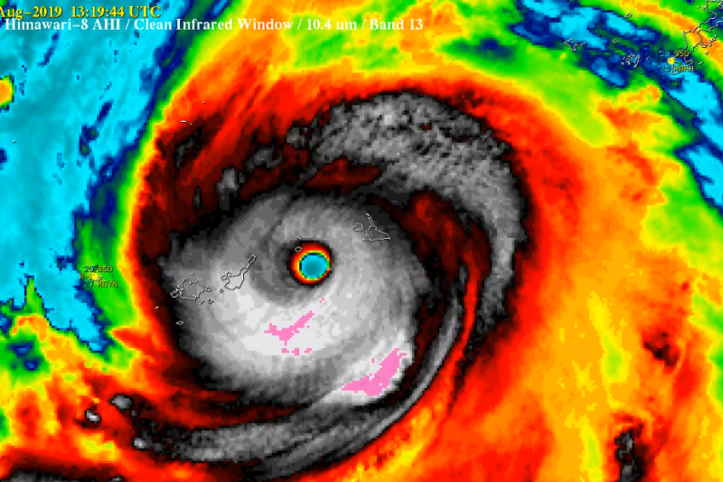 The Eye Of A Powerful Typhoon Abruptly Swerved Around This Japanese Island