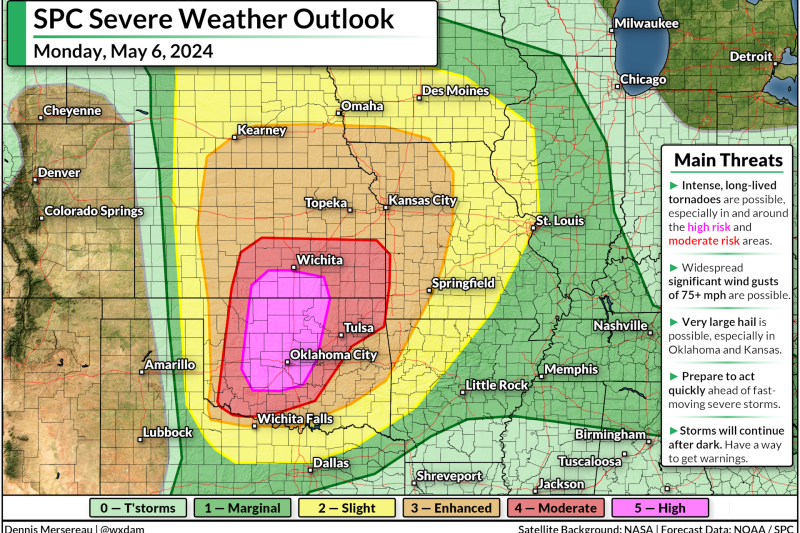 Intense tornadoes possible Monday as rare ‘high risk’ kicks off a week of severe storms