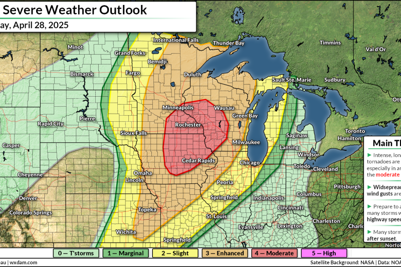 Tornado outbreak possible in the Midwest on Monday