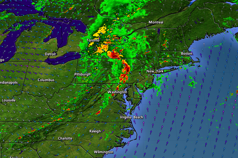 Damaging Wind, Tornado Risk Targets East Coast States On Monday
