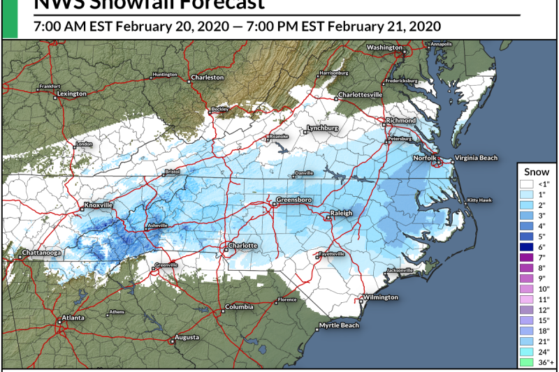 North Carolina Could See A Li’l Thump Of Snow On Thursday
