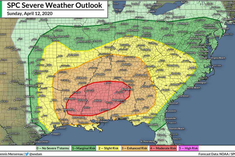 A Significant Severe Weather Outbreak Is Possible Across The Southeast On Easter Sunday
