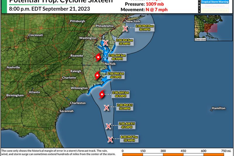 Developing tropical system to drench N.C., Mid-Atlantic with soaking rains
