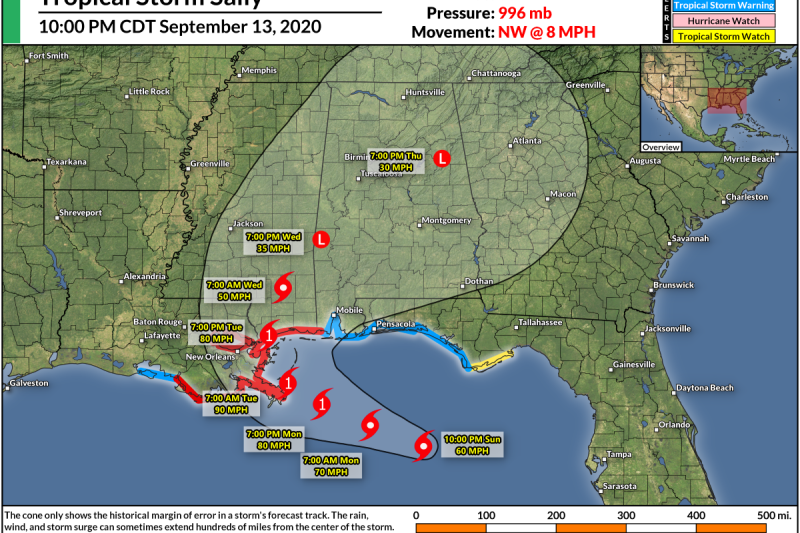 Significant Flash Flooding, Intense Winds Likely As Sally Heads Toward Northern Gulf Coast
