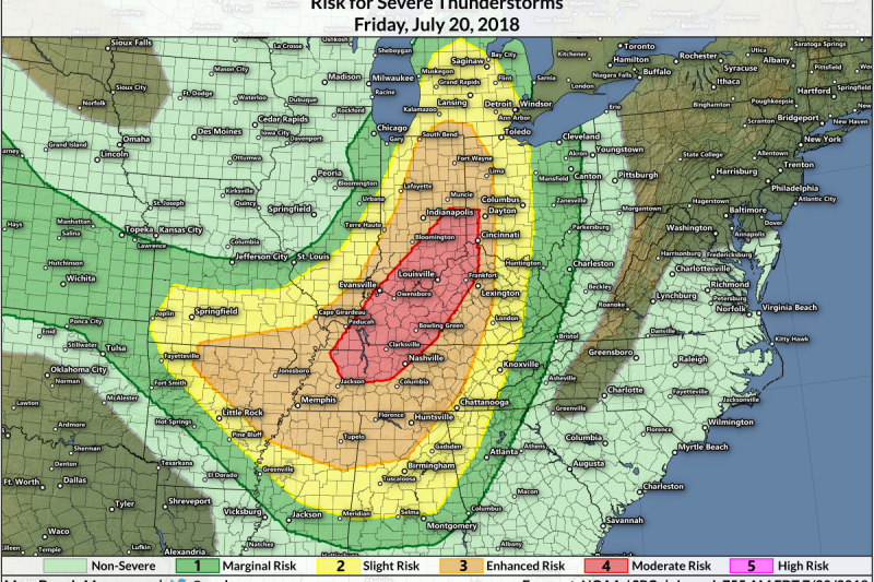 Widespread Severe Thunderstorms Expected in the Central U.S. on Tuesday