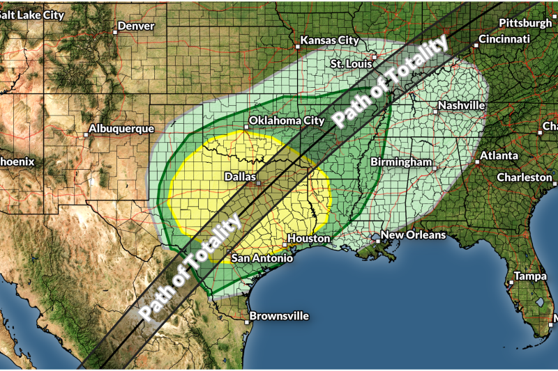 Severe thunderstorms might blot out the eclipse for parts of the U.S.
