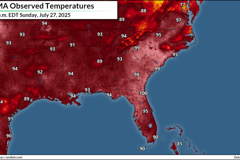 Tampa, Florida, hits 100°F for the first time in 135 years of records
