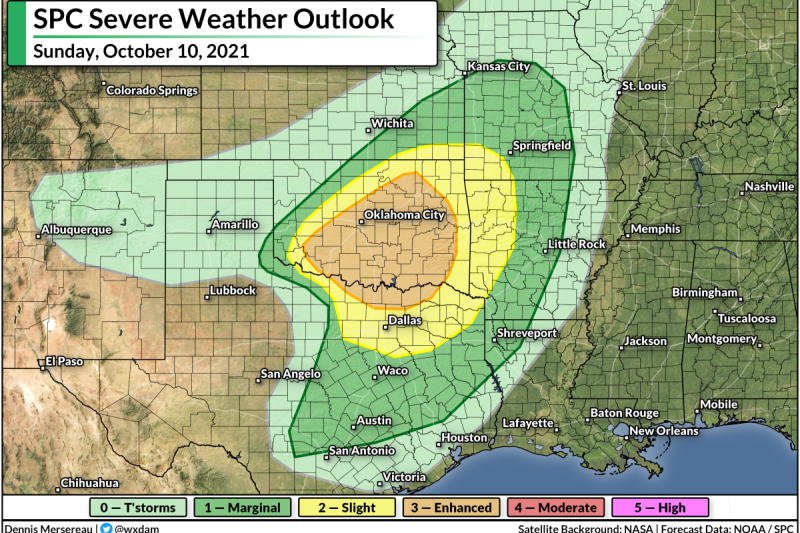 Tornadoes Possible Sunday As Severe Weather Threat Targets The Southern Plains