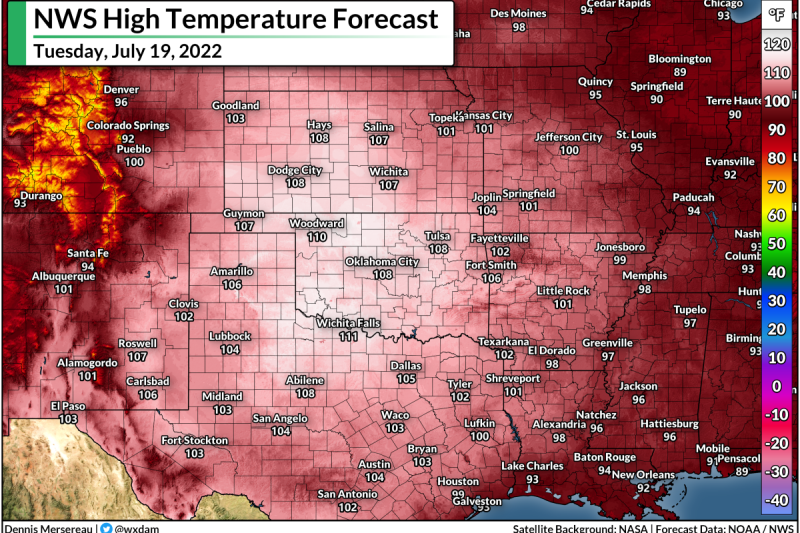 Dangerous Heat, 110°F+ High Temperatures On The Way For Southern Plains