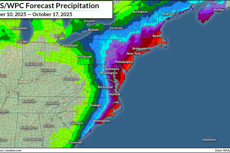 Coastal flooding likely as blustery storm meanders off the East Coast